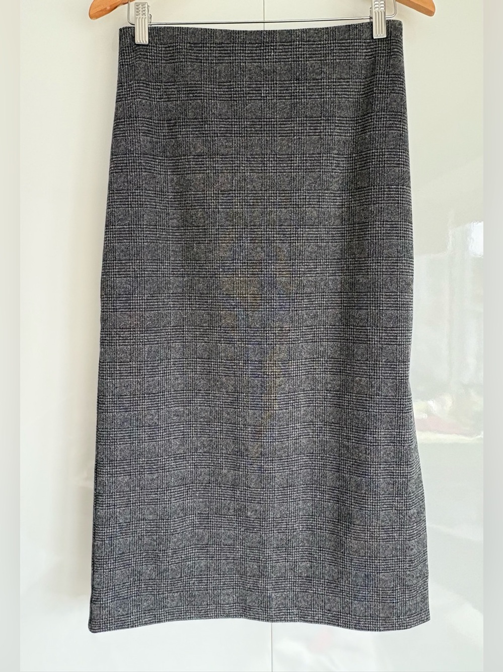 Vince Grey Prince Of Wales Checked Cotton-Blend Midi Skirt, size 4 - Picture 8 of 16